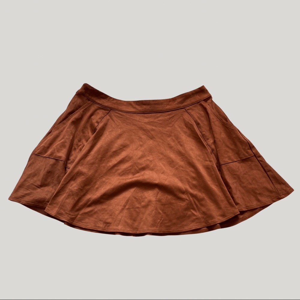 🚨SOLD🚨 Cider Faux Suede Mini Skirt